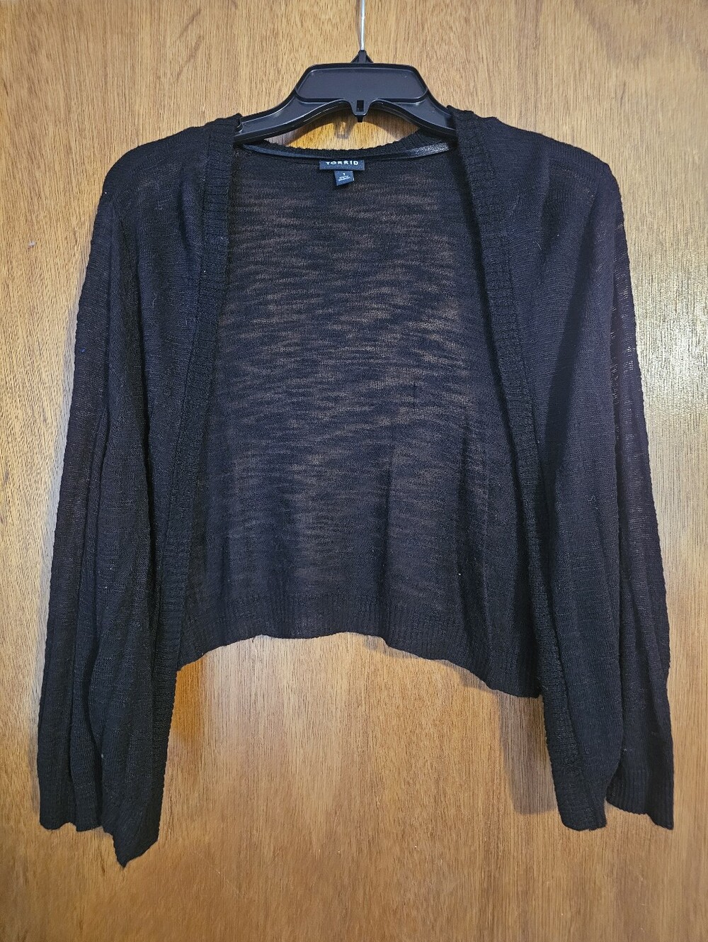 Torrid Size 1 Black Open Front Shrug Cardigan